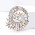 Alloy Rhinestone Wheat Flower Brooch Pin For Elegant Collars view 2