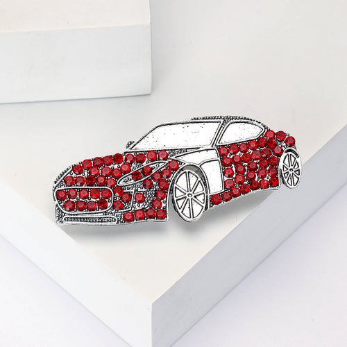 Alloy Rhinestone Car Brooch Pin For Suits And Cardigans