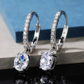 Korean Pear Shape Water Drop Zircon Earrings For Women, Copper Platinum Plated Short Elegant Jewelry view 3