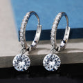 Korean Pear Shape Water Drop Zircon Earrings For Women, Copper Platinum Plated Short Elegant Jewelry view 4