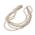 Korean Fashion OL Multi Layer Pearl Necklace Geometric Square Choker Statement Jewelry For Women view 5