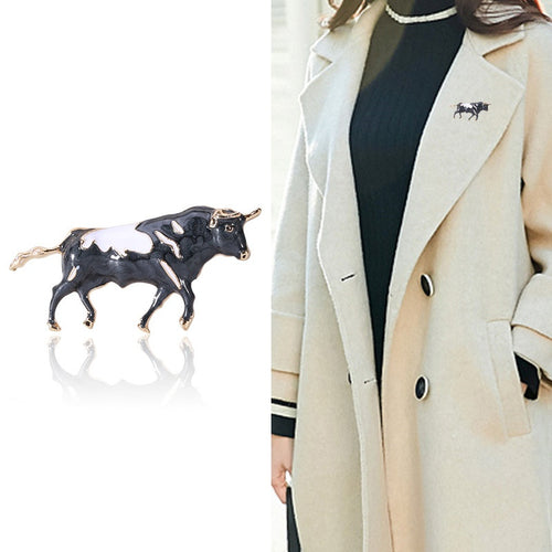 Alloy Enamel Zodiac Ox Brooch Pin For Fashion Accessories