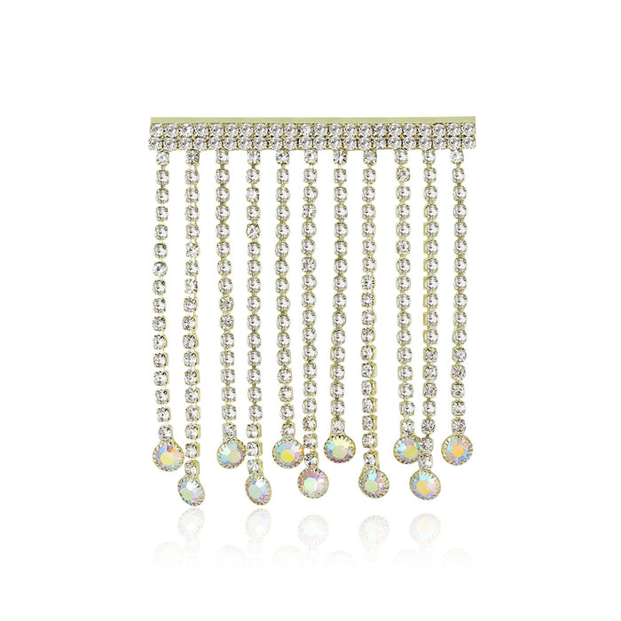 Metal Alloy Tassel Chain Brooch Pin For Trendy Suit Styling