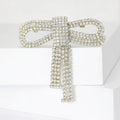 Full Rhinestone Alloy Bow Brooch For Elegant Garment Decoration view 2
