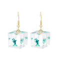 Elegant Transparent Square Acrylic Dried Flower Drop Earrings For Women Fashion Gold Hook Statement Earrings view 5