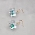 Elegant Transparent Square Acrylic Dried Flower Drop Earrings For Women Fashion Gold Hook Statement Earrings view 2