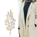 Alloy Pearl Leaf Brooch For Women's Suits Coats And Apparel view 2