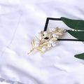 Alloy Pearl Leaf Brooch For Women's Suits Coats And Apparel view 3