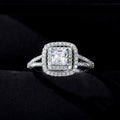 Trendy Square Cubic Zirconia Ring For Women, Sparkling Engagement Proposal Jewelry view 2