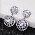 European American Long Tassel AAA Zircon Earrings Fashion Versatile Dangle Earrings For Women view 3