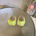 Korean Style Resin U Shape Letter Ear Cuff Earrings For Women Trendy Geometric Design Jewelry view 3