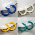 Candy Color C Shaped Twisted Hoop Alloy Half Circle Painted Stud Earrings view 1