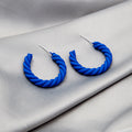 Candy Color C Shaped Twisted Hoop Alloy Half Circle Painted Stud Earrings view 3