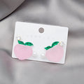 Sweet Candy Color Strawberry Peach Star Heart Acrylic Pearl Rhinestone Stud Set For Women Earrings view 3