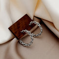 Elegant C-Shaped Twisted Rope Gold Alloy Hoop Stud Earrings For Women Minimalist Fashion Earrings view 2