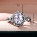 Premium White Gold Plated Copper Zircon Ring, Fashion Wedding Jewelry Ring Customizable view 5