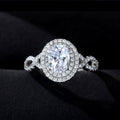 Premium White Gold Plated Copper Zircon Ring, Fashion Wedding Jewelry Ring Customizable view 4