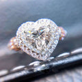 Simple Elegant Heart Shape Zircon Ring, White Gold Plated Copper Finger Ring For Women view 2
