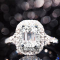 Luxury Women's Square Simulated Diamond Zircon Ring Fine Fashion Hand Jewelry view 2