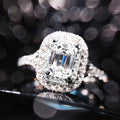 Luxury Women's Square Simulated Diamond Zircon Ring Fine Fashion Hand Jewelry view 1