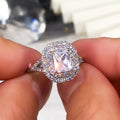 Luxury Women's Square Simulated Diamond Zircon Ring Fine Fashion Hand Jewelry view 4