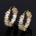 Luxury Single Row Teardrop AAA Cubic Zirconia Huggie Earrings, Fashion Women's Jewelry view 2
