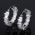 Luxury Single Row Teardrop AAA Cubic Zirconia Huggie Earrings, Fashion Women's Jewelry view 1