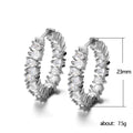 Luxury Single Row Teardrop AAA Cubic Zirconia Huggie Earrings, Fashion Women's Jewelry view 5