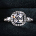 Minimalist Hollow Square Zircon Ring For Women, Fashion OL Platinum Engagement Jewelry view 4