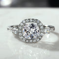 Minimalist Hollow Square Zircon Ring For Women, Fashion OL Platinum Engagement Jewelry view 1