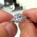 Minimalist Hollow Square Zircon Ring For Women, Fashion OL Platinum Engagement Jewelry view 5