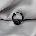 Punk Alloy Hoop Earrings With Layered Metal Ring Charms, Minimalist Hip Hop Single Clip Earrings view 4
