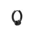 Punk Alloy Hoop Earrings With Layered Metal Ring Charms, Minimalist Hip Hop Single Clip Earrings view 5