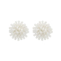 Elegant Firework Cluster Baroque Pearl Stud Earrings For Women Korean Statement Silver Pin Earrings view 5