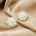 Elegant Firework Cluster Baroque Pearl Stud Earrings For Women Korean Statement Silver Pin Earrings view 3