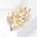 Alloy Rhinestone Leaf Brooch For Simple Plant Apparel Decoration view 3
