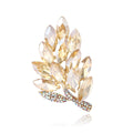 Alloy Rhinestone Leaf Brooch For Simple Plant Apparel Decoration view 5