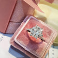 Classic Six Prong Carat Style Zircon Diamond Ring For Women, Simple Engagement Proposal Jewelry view 2