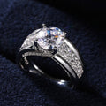European Fashion Round Cut Zircon Wedding Ring For Women Sparkling Bridal Finger Jewelry view 4
