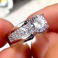 European Fashion Round Cut Zircon Wedding Ring For Women Sparkling Bridal Finger Jewelry view 2