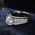 European Fashion Round Cut Zircon Wedding Ring For Women Sparkling Bridal Finger Jewelry view 5