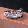 Hollow Zircon Cluster Engagement Ring For Women, Fashion Sparkling Simulated Diamond Jewelry view 3