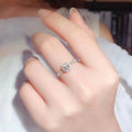 European Style Simple Crystal Flower Women's Ring, Trendy Fashion Finger Jewelry view 4