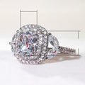 Luxury Micro Pave Full Zircon Wedding Ring, European American Engagement Finger Ring view 5