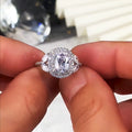Luxury Micro Pave Full Zircon Wedding Ring, European American Engagement Finger Ring view 3