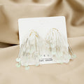Bohemian White Pearl Seed Bead Tassel Sequin Drop Earrings For Beach Vacation Summer Statement Earrings view 2