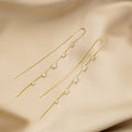 Elegant Long Tassel Crystal Threader With 925 Silver Needle Gold Tone Chain For Women Earrings view 2