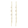 Elegant Long Tassel Crystal Threader With 925 Silver Needle Gold Tone Chain For Women Earrings view 5