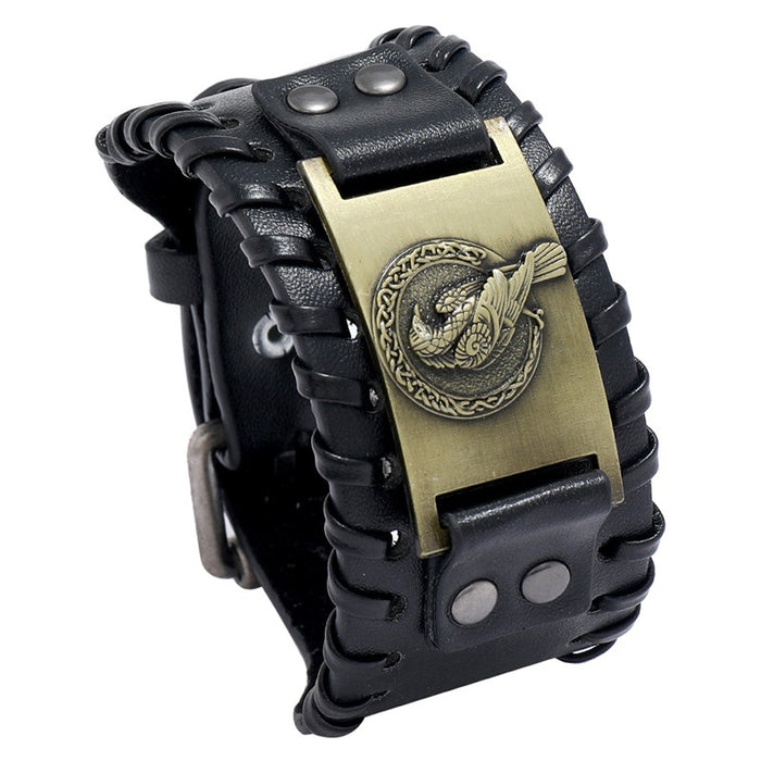 New European Men's PU Leather Bracelet Minimalist Hip Hop Personalized Fashion Wristband