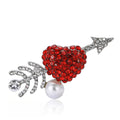 Alloy Full Rhinestone Arrow Heart Brooch For Women's Suit And Sweater view 5